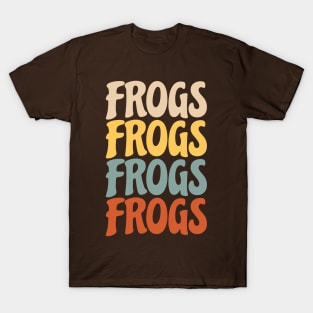 Repeating Frogs Text (Retro) T-Shirt